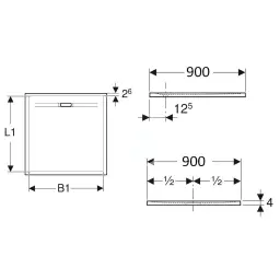 Geberit Sestra tuš kada 90x90cm Siva 550.260.00.2