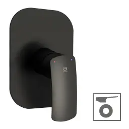 Herz Unitas rozetna i ručica za uzidnu bateriju Elite Black E90B 12246B