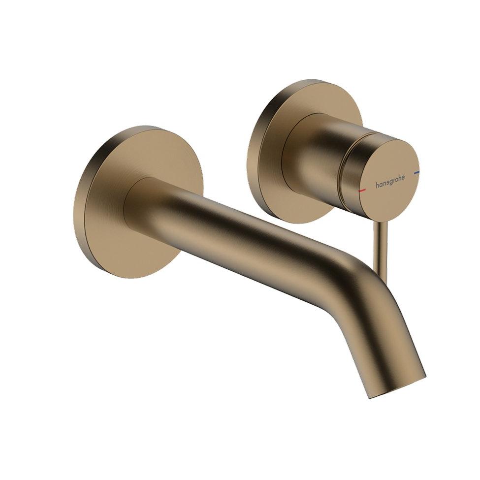 Hansgrohe Tecturis S zidna za umivaonik ecosmart+ izliv 16.5cm brushed bronze 73350140