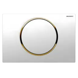 Geberit tipka Sigma 10 Bela/pozlaćena/bela 115.758.KK.5