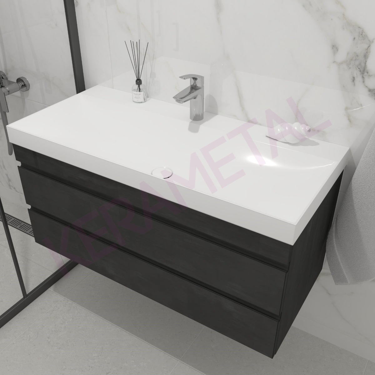 Kolpa ormarić sa umivaonikom Naomi OUN 100cm Dark concrete 546660