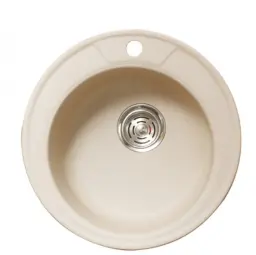 Inter Ceramic Sudopera usadna okrugla 49x49x20 sifon 11cm granit bez+s1