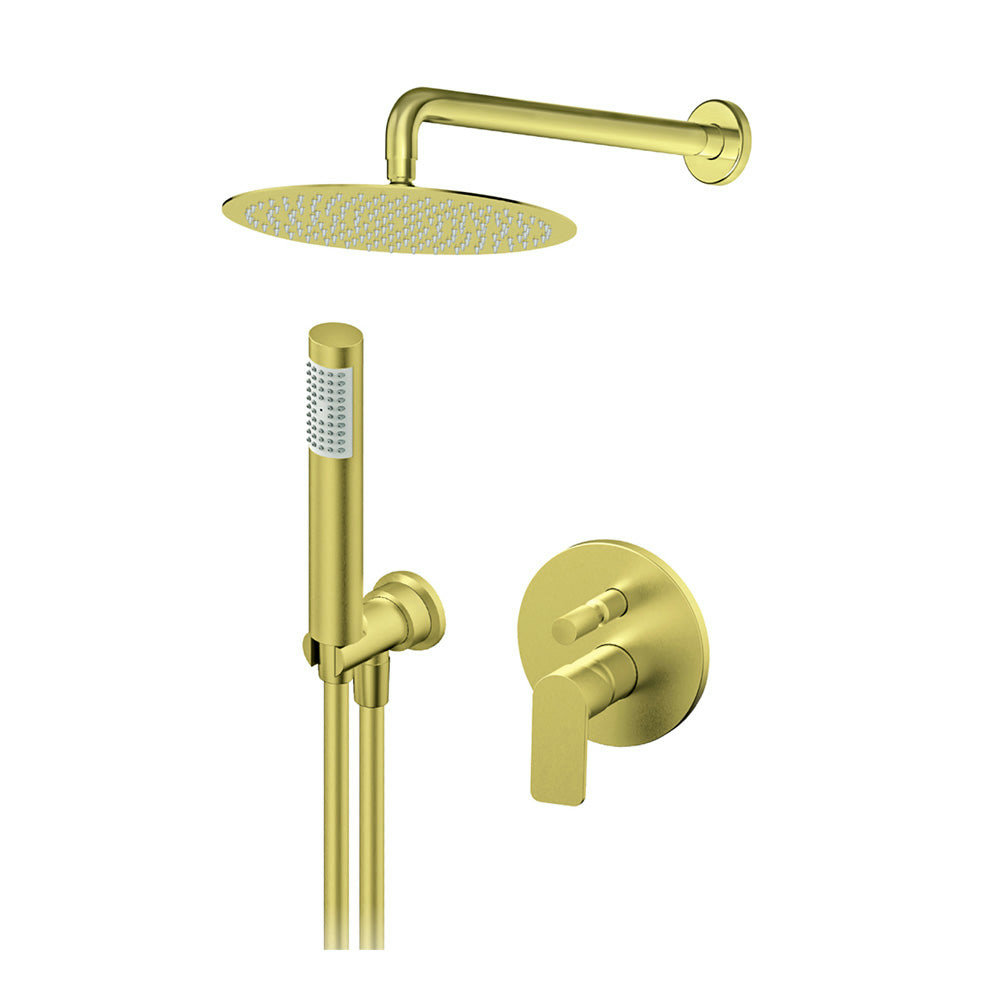 Rosan S2 gold uzidna baterija sa ,zidnim tušem D.250mm i ruč tuš