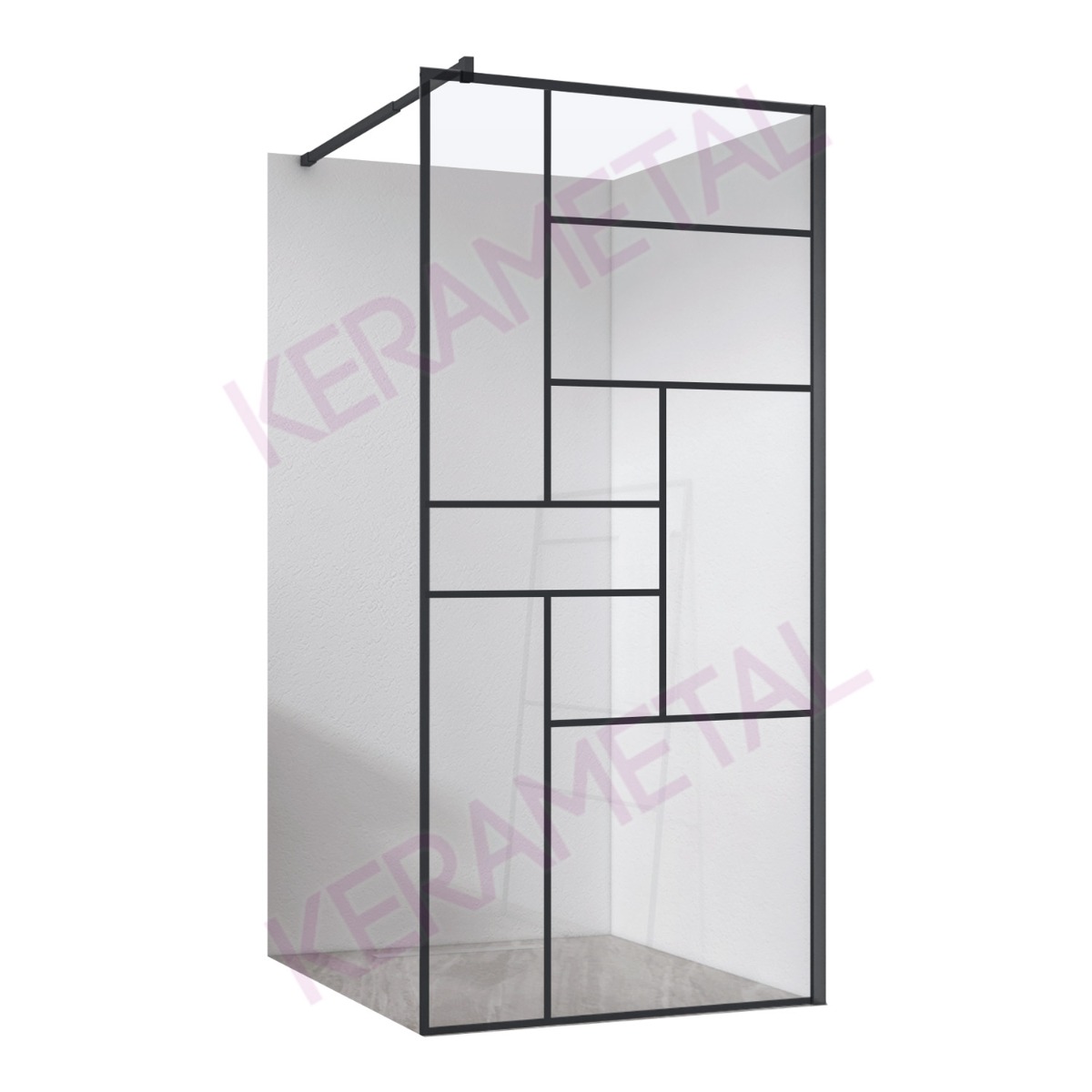 Astral Mega Tuš stena Black 100x200cm 8mm Desna