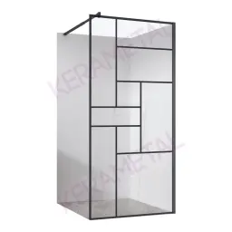 Astral Mega Tuš stena Black 100x200cm 8mm Desna