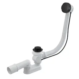 Alca sifon za kadu automatski Crna -mat okrugli A55BLACK