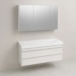 Kolpa San Naomi Set 120cm Bela (Ormarić sa umivaonikom + Ogledalo/ormarić)