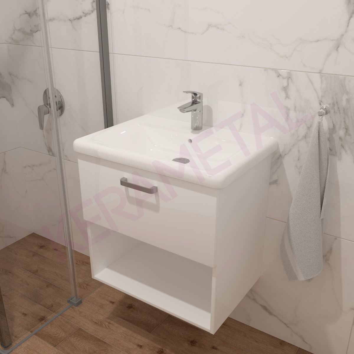 Kolpa ormarić sa umivaonikom i fiokom Evelin OUE II 65cm White 573860