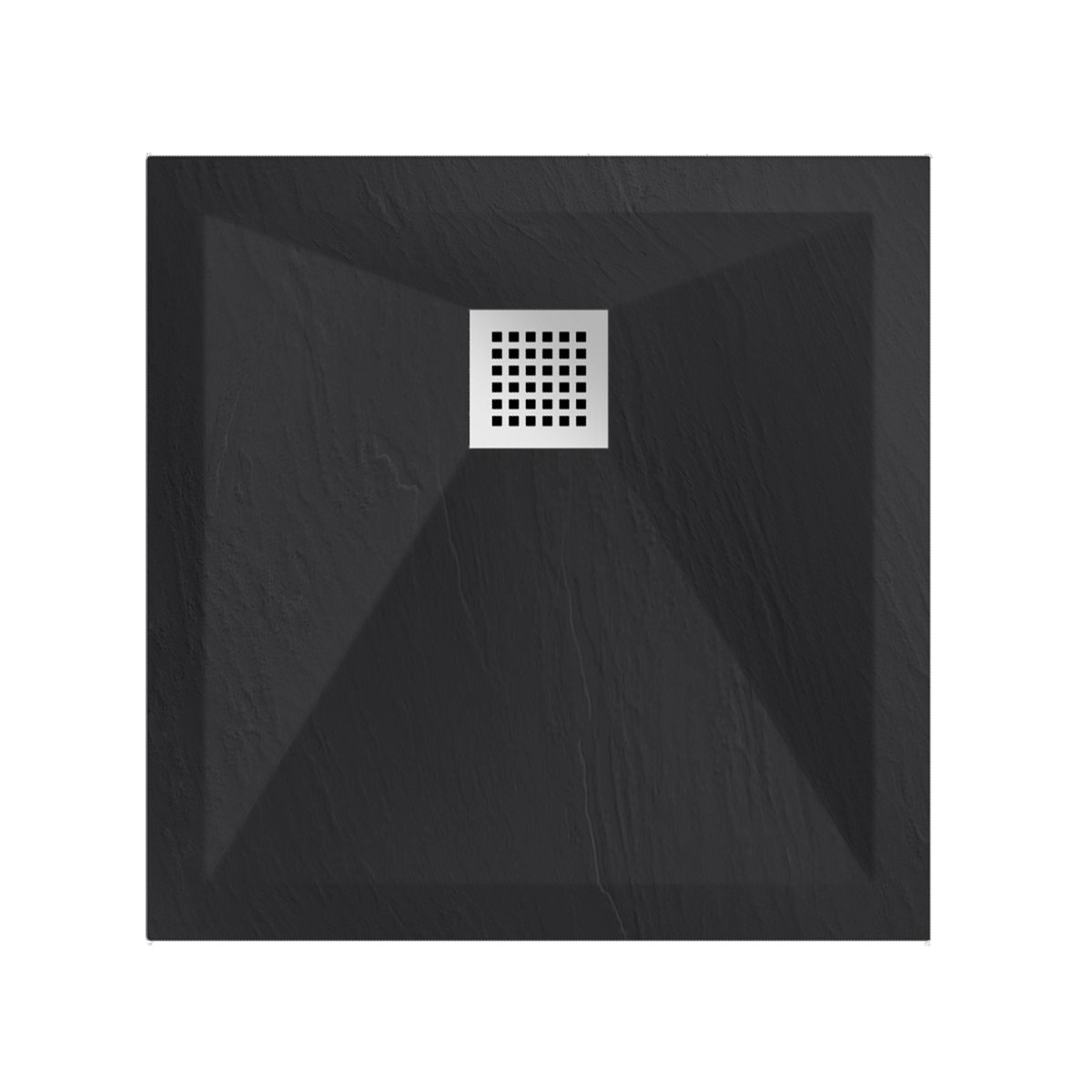 Astral Stone Tuš kada 80x80 - Liveni mermer Crna