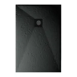 Astral Lithos Tuš kada 120x80 - Liveni mermer Crna
