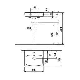 Jika Lyra plus lavabo pravougaoni 40x34 8.1538.0.000.104.1