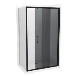 COPEN ATLAS Stakleni paravan BLACK 1000×1950 dark staklo 6mm crni mat ram C-02-B4100