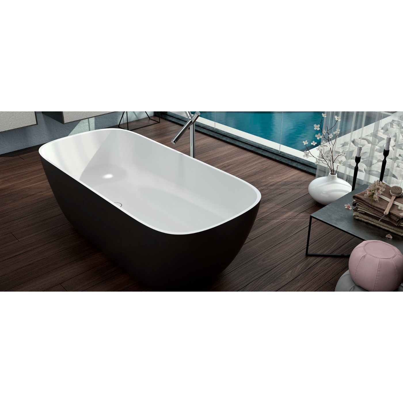 Kolpa Samostojeća Kada Gloria-FS 180x80 (Black&White) 592550