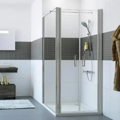 Huppe Classics 2 Pivot Vrata Sa Fiksnim Delom 120 Mtm Prozirno Antiplak, Mat Silver C23280.087.322