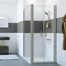 Huppe Classics 2 Pivot Vrata Sa Fiksnim Delom 120 Mtm Prozirno Antiplak, Mat Silver C23280.087.322
