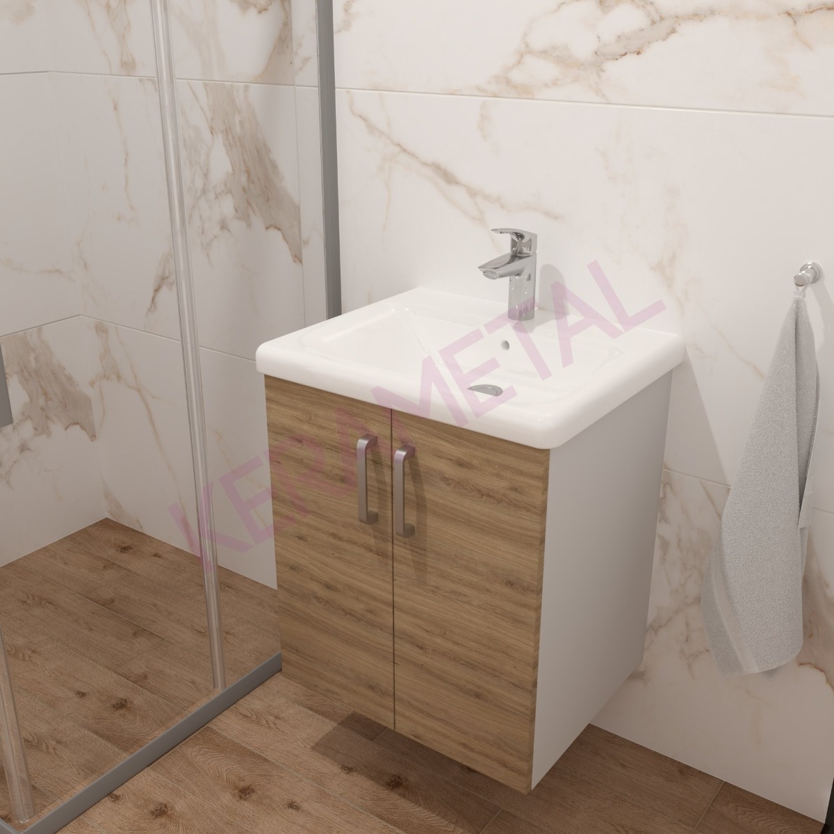 Kolpa ormarić sa umivaonikom Evelin OUE 55cm Gray/Oak 562040