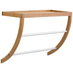 Tendance Zidni držač peškira sa policom 34x45x20 cm inoks/bambus bela