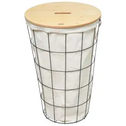 Five Korpa za veš modern 38,5x38,5x57cm metal/drvo crna