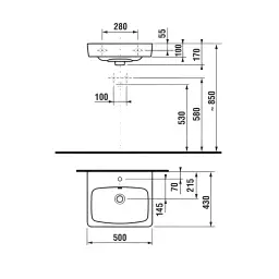 Jika Lyra plus lavabo pravougaoni 50x43 8.1038.0.000.104.1