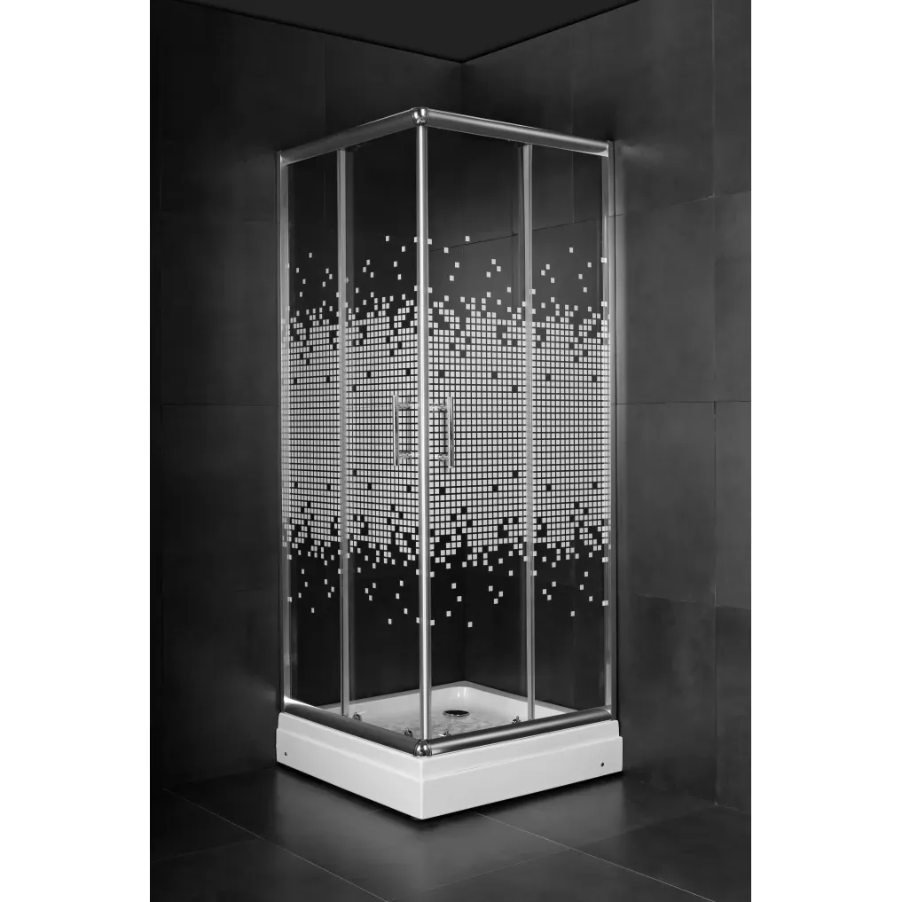 Minotti Tuš kabina kvadratna 80x80x185cm 5mm staklo sa kvadratićima