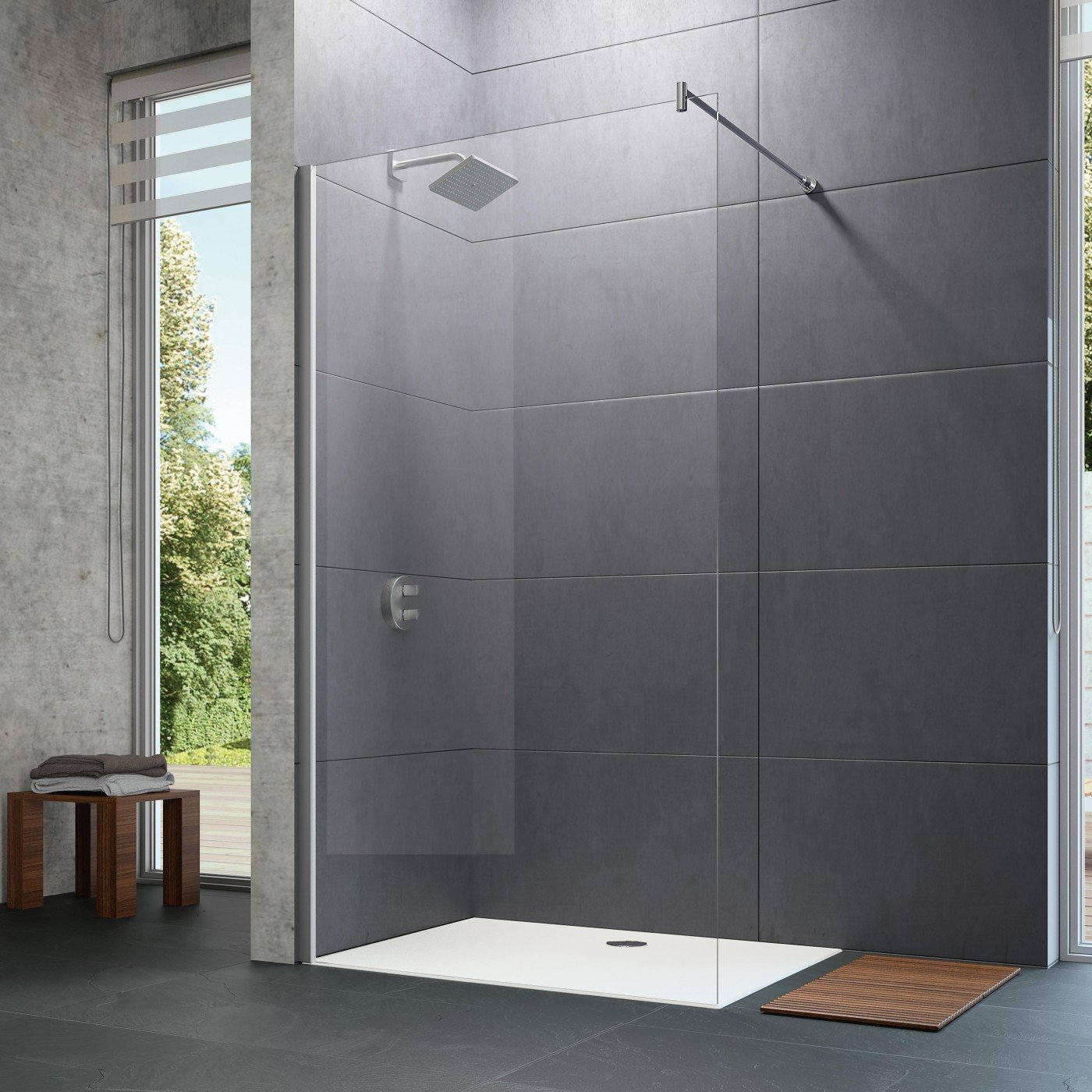 Huppe Samostojeci Panel Od 110 Prozirno Antiplak, Silver H=2M 21H0169999927500