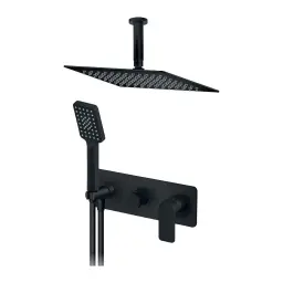 Rosan S2 Black uzidna baterija sa ,plafonskim tušem 300x200mm i ruč tuš 231607B1