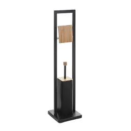 Five Držač toalet papira i wc četke 20X20X60CM METAL/BAMBUS Crna