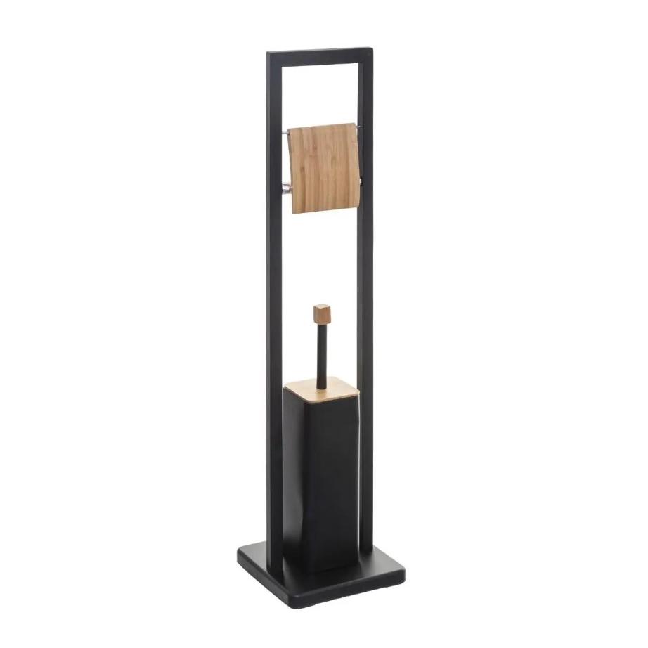 Five Držač toalet papira i wc četke 20X20X60CM METAL/BAMBUS Crna