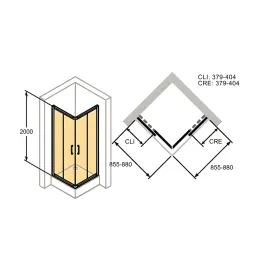 Huppe Classics 2 Tus Kabina 90X90 Cetvrtasta Prozirno Antiplak, Silver H=2M C20107.069.322