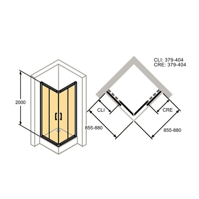 Huppe Classics 2 Tus Kabina 90X90 Cetvrtasta Prozirno Antiplak, Silver H=2M C20107.069.322