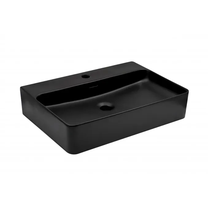 Minotti Lavabo nadgradni 600x425x135 sa otvorom za slavinu mat crni