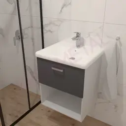 Kolpa ormarić sa umivaonikom i fiokom Evelin OUE II 55cm Gray/Antracite 562060