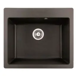 Inter Ceramic Sudopera usadna pravougaona 50x57x22,5 sifon centar 11cm granit siva+s1