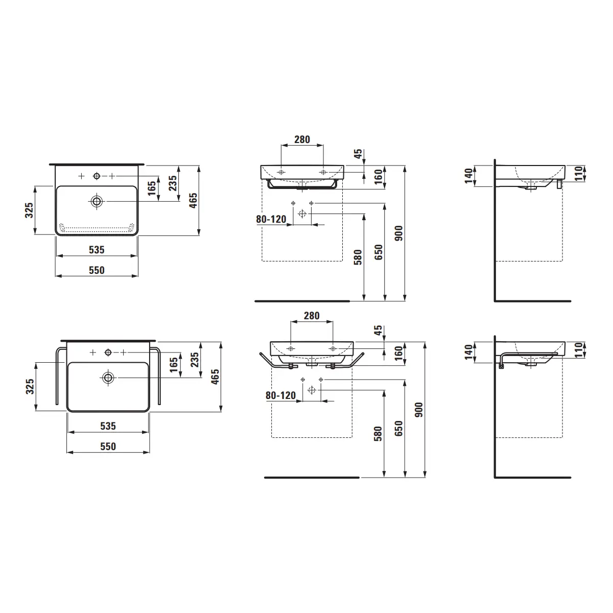 LAUFEN PRO X umivaonik 55X46.5 8.1086.2.000.104.1