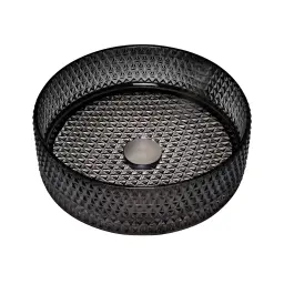 Copen stakleni nadgradni lavabo Ø400×125 crni C-15-002
