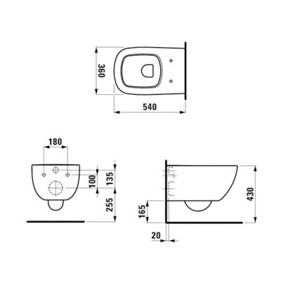 Laufen Palomba wc solja konzolna rimless lcc 8.2080.2.400.000.1