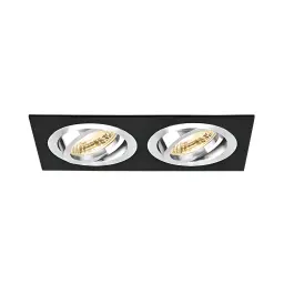 Braytron GU10 Ugradna Rozetna Kvadratna Dvostruka Crna BH03-00121