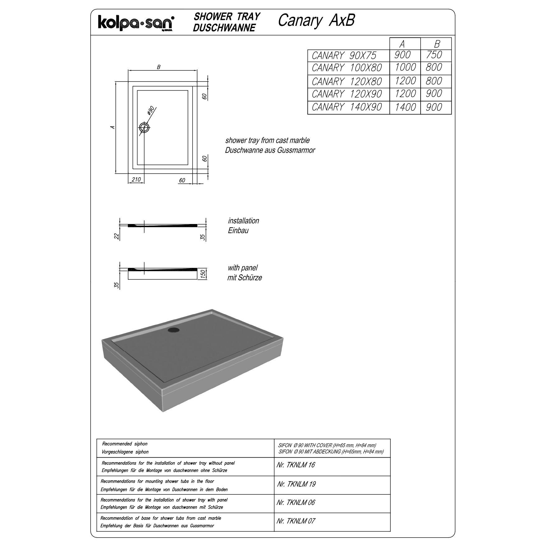 Kolpa Canary 90x75