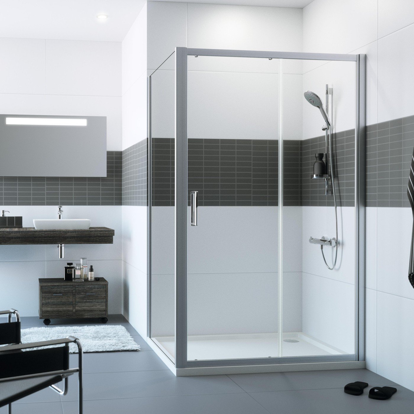 Huppe Classics 2 Tuš Vrata 120 Dvodelna Prozirno Antiplak, Silver H=2M C20409.069.322