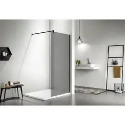 NAR6310 Walk In 90x195 Matt Black Grey Glass