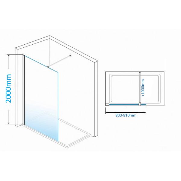 FONTE PARAVAN WALK IN 195x80/8mm