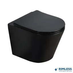 Minotti Konzolna wc šolja PURE compact rimless mat crna sa duroplast soft close wc daskom MH300MB