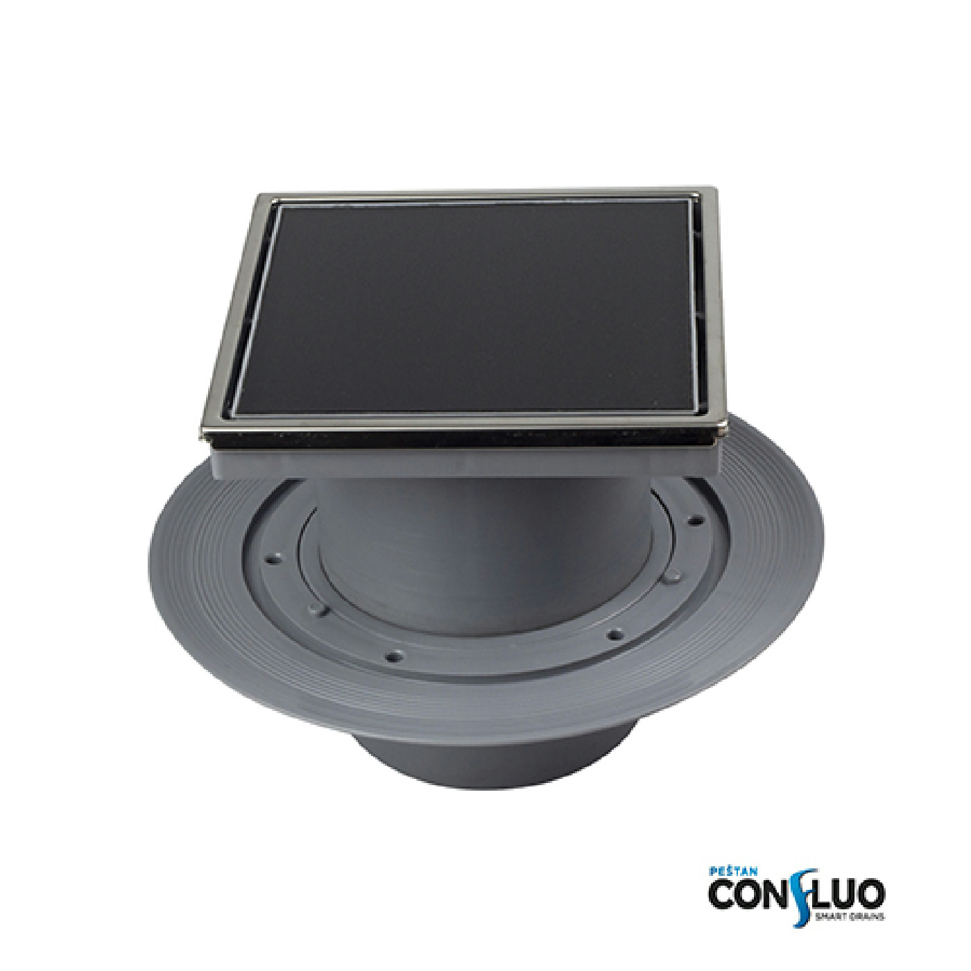 Peštan slivnik 15x15 VERTICAL Black GLASS
