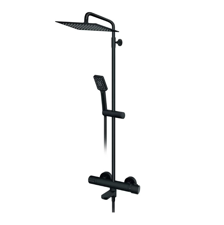Rosan S2 Black Termostatski Usponski tuš sa IZLIVOM 2T37351B
