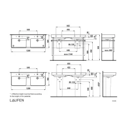 Laufen PRO S umivaonik dupli 120X46 8.1496.6.000.104.1