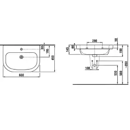 Jika Deep lavabo 60x45 8.1261.3.000.104.1