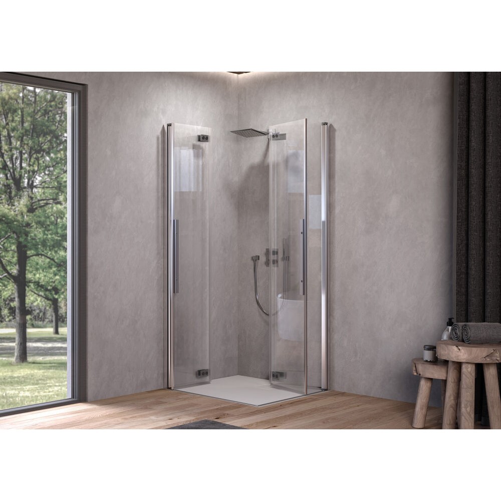 Kolpa Polaris Tuš kabina Q90 SBR/1 Fold Silver brill 516100