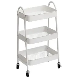 Tendance Trostruka polica na tockice 79x31x43,5cm metal bela