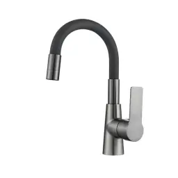 Inter Ceramic Slavina za lavabo jednoručna alisado 1m sedal cink mesing sil. gun grey