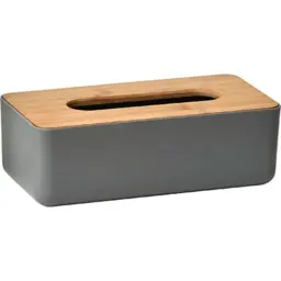 Tendance Kutija za maramice 26,1x13,1x8,6cm poliresin/bambus siva